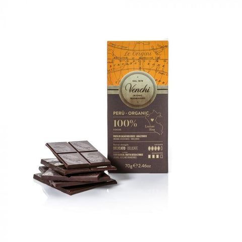 Tavoletta  BIO di cioccolato fondente 100% Perù BIO 70g